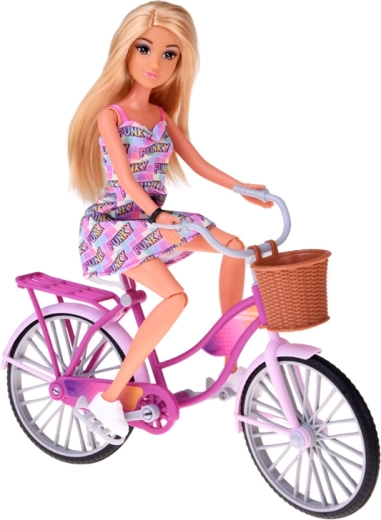 Bicicletă stilată cu coș și portbagaj