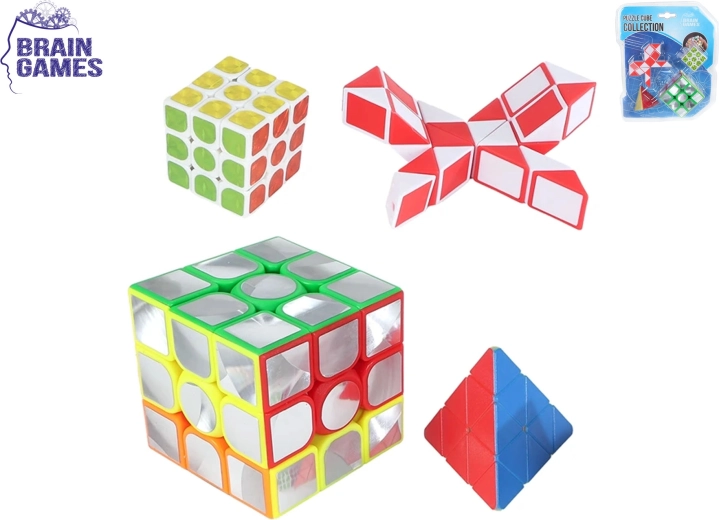 Set de puzzle-uri Brain Games – 4 jucării logice pentru copii și adulți