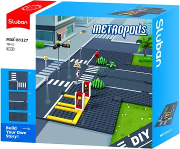 Joc de construcție de bază Sluban Metropolis pentru drumuri