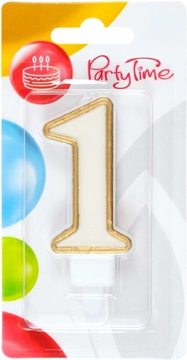 Lumânare aniversară cifra 1 aurie