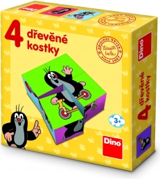 Cuburi din lemn cu imagini KRTEČEK – 4 cuburi