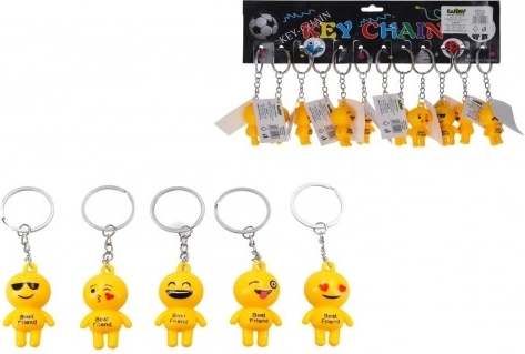 Breloc zâmbăreț, metal/plastic, 9 cm