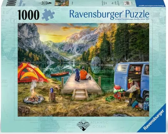 Puzzle Ravensburger Liniște în camping 1000 de piese