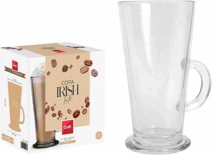 Set de pahare pentru cafe latte 250 ml, 2 buc, sticlă