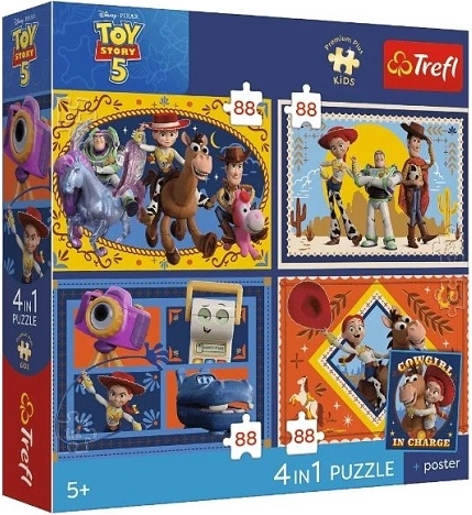 Puzzle pentru copii Trefl Premium Plus 4în1 Ceas de jucărie 4×88 piese