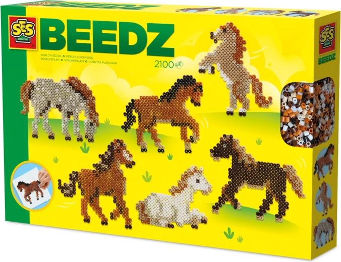 Mărgele termoadezive – cai sălbatici, set creativ pentru copii