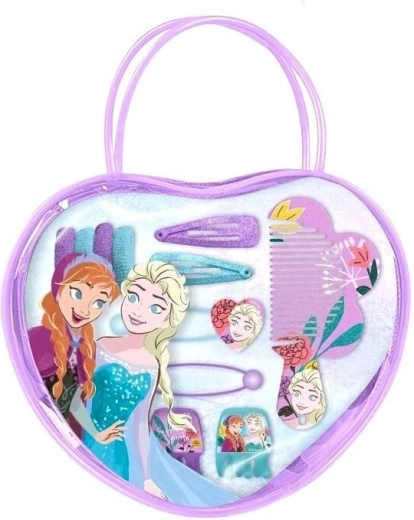 Borsetuță în formă de inimă cu accesorii de păr Frozen - 1 bucată