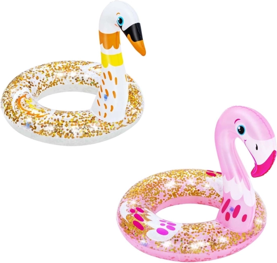 Colac gonflabil pentru copii BESTWAY – lebădă sau flamingo cu sclipici