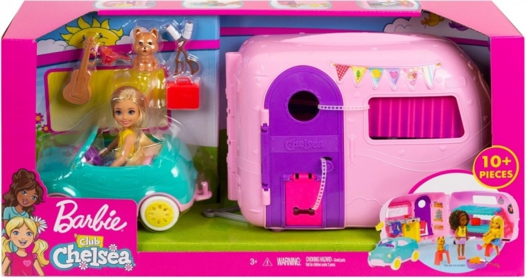 Barbie Chelsea rulotă de camping cu păpușă și cățel
