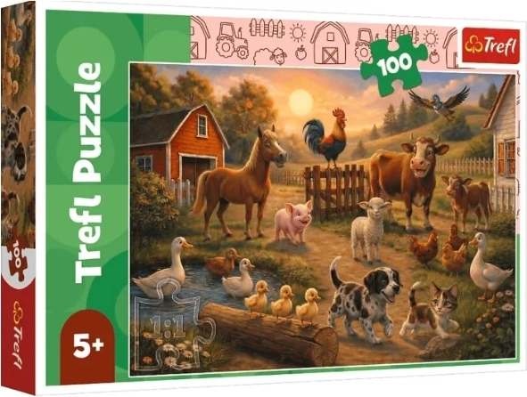 Puzzle pentru copii 100 de piese Prietenii de la țară