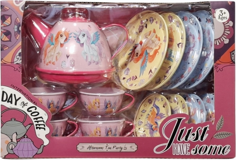 Set de ceai din metal cu motiv de unicorni - 1 bucată