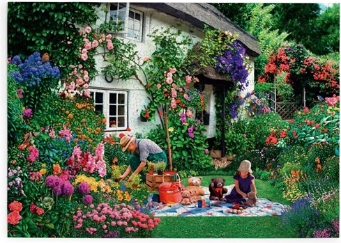 House of Puzzles picnic cu ursuleți de pluș – puzzle cu 500 de piese mari