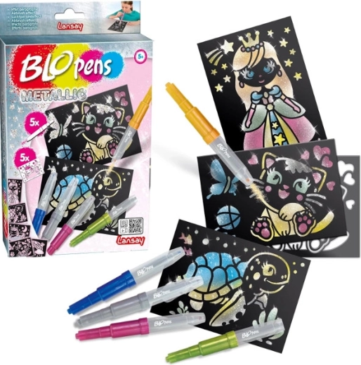 Blopens markere cu suflat metalice, set 8 buc