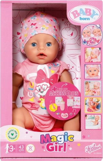Păpușă BABY born cu suzetă magică, fetiță 43 cm