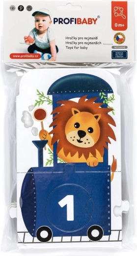 Puzzle Profibaby trenuleț ZOO cu numere și animale