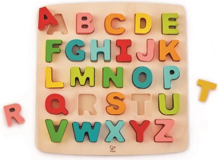 Puzzle din lemn alfabet