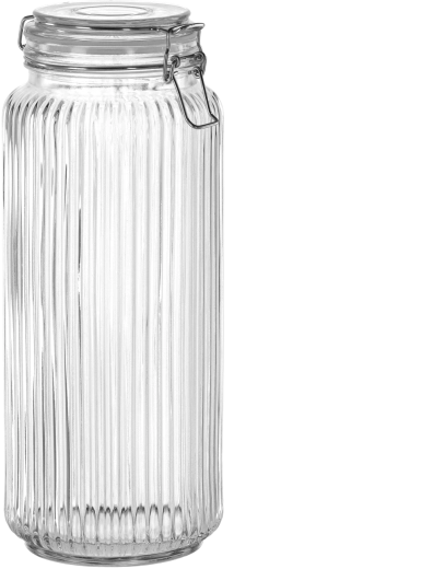 Borcan din sticlă cu închidere ermetică 2,5 l – Dungi