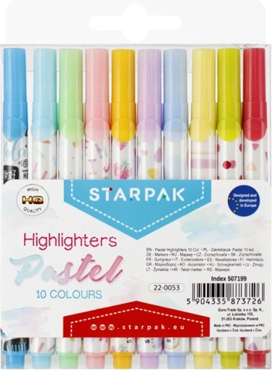 Evidențiatoare pastel STARPAK – set 10 buc