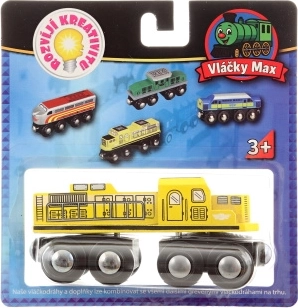 Trenulețe Max – locomotivă galbenă pentru căi ferate din lemn
