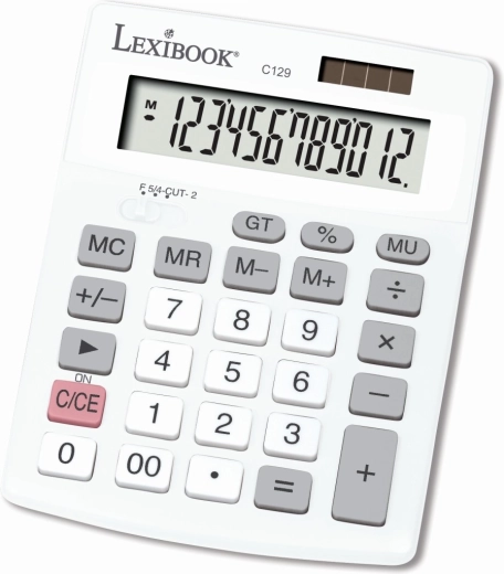 Calculator de buzunar Lexibook cu afișaj cu 12 cifre și alimentare solară