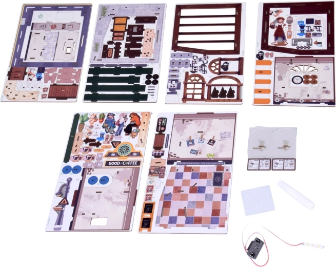 Mini cafenea strălucitoare cu iluminare LED