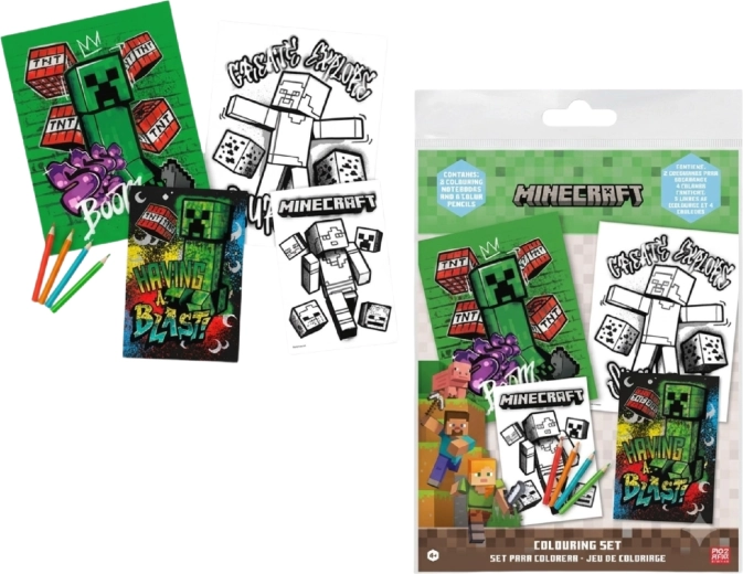 Set creativ de colorat Minecraft