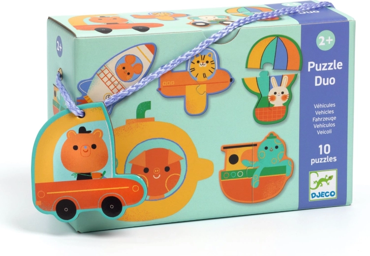DJECO Eduludo Puzzle Duo - Mijloace de transport