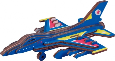 Puzzle 3D avion de luptă din lemn