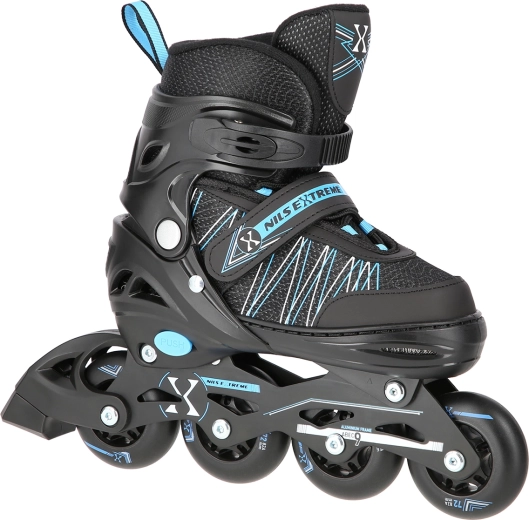 Patine cu rotile și patine de gheață Nils Extreme 2în1, albastre – S (31-34)