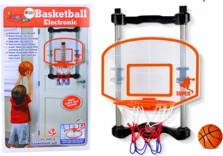 Coș de baschet pentru acasă cu minge și pompă, înălțime reglabilă