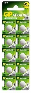 Baterii buton alcaline GP LR54/AG10 1,5 V – pachet 10 buc