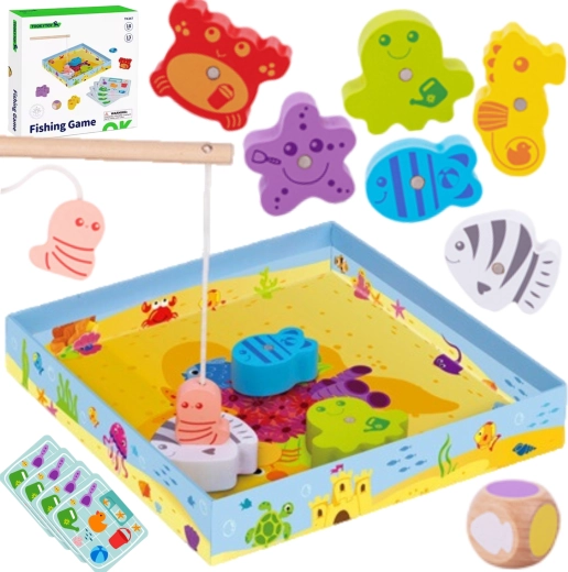 Joc de pescuit magnetic din lemn TOOKY TOY pentru copii