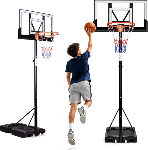 Coș de baschet MOVEPRO independent, cu înălțime reglabilă până la 305 cm