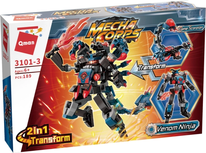 Transformare 2în1: Venom ninja și Flame scorpion