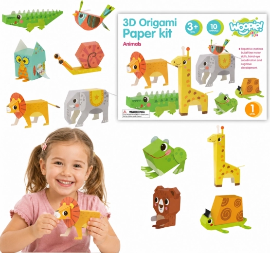 Set creativ WOOPIE ART&FUN cu animale origami 3D – 10 animale