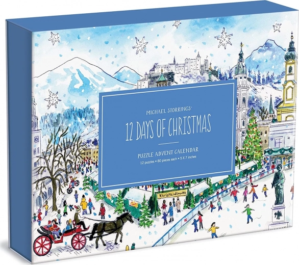 Calendar de Advent puzzle 12 zile de Crăciun 12×80 piese GALISON