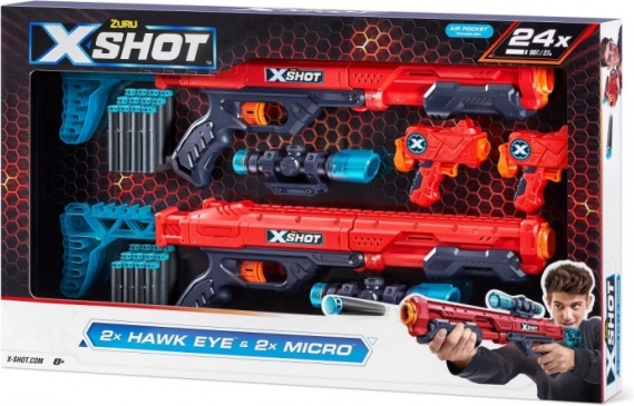 Set de blastere X-Shot Excel Hawk Eye și Micro