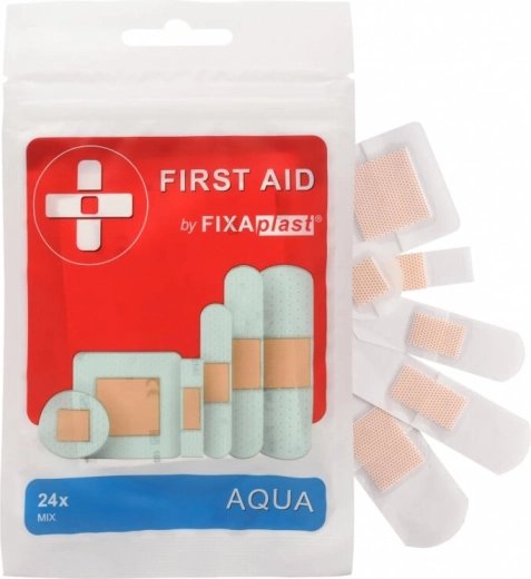 Plasturi impermeabili Fixaplast First Aid Aqua Mix (24 buc.)