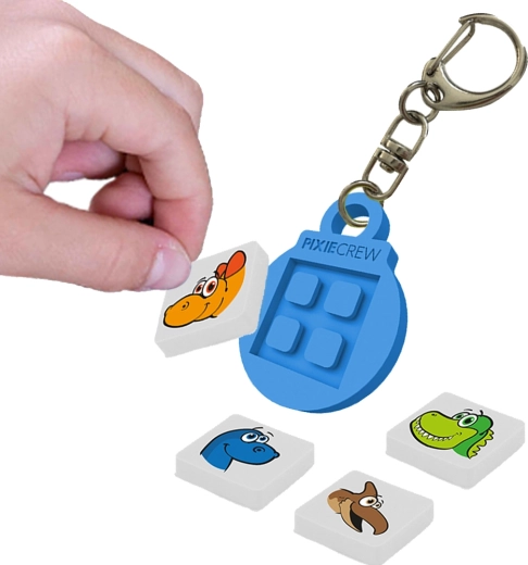 Breloc rotund Pixie Crew Dino cu multipixeli