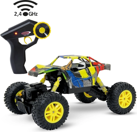 Jamara Hillriser Crawler 4WD 1:18 cu telecomandă 2,4 GHz, galben