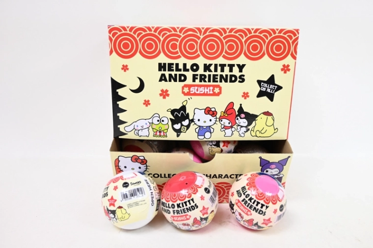 Figurină de colecție Hello Kitty în capsulă 75 mm, motiv Sushi