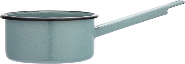 Rondel emailat cu mâner 1 l, verde salvie, cu decor punctat