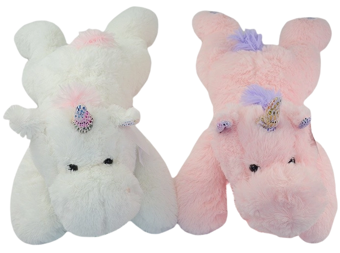 Unicorn de pluș culcat 62 cm – roz sau alb
