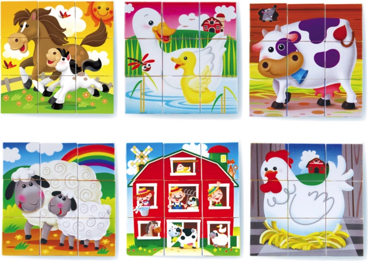 Cuburi ilustrate de asamblat – fermă