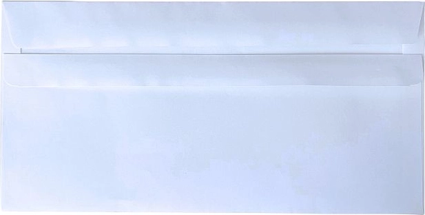 Plic DL autoadeziv fără fereastră, plicuri albe din hârtie 110 × 220 mm (50 buc.)
