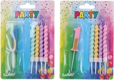 Lumânare de petrecere cifra 1 cu 4 lumânări