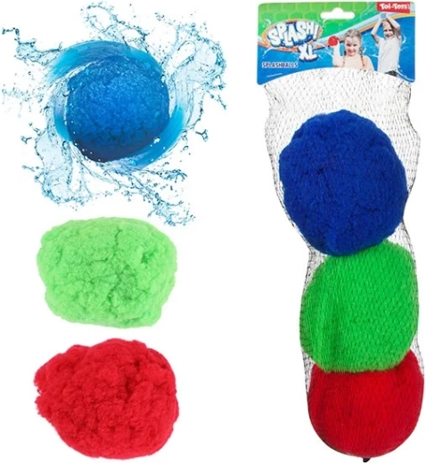 Toi Toys SPLASH super splash mingi XL 15 cm - 3 bucăți în plasă