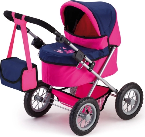 Cărucior sport adânc pentru păpuși Bayer Trendy roz-albastru închis - 1 bucată
