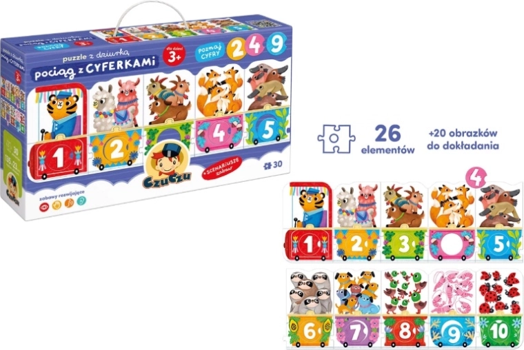 CzuCzu Puzzle cu găuri – trenuleț cu numere
