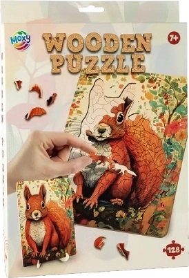CCG puzzle din lemn – veveriță, 128 piese